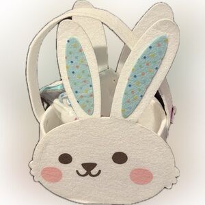 Easter Bunny Basket Toy And Jump Rope Set - White and Blue